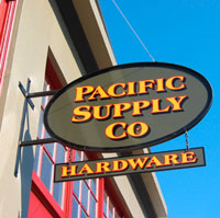 Photo of Pacific Supply blade sign